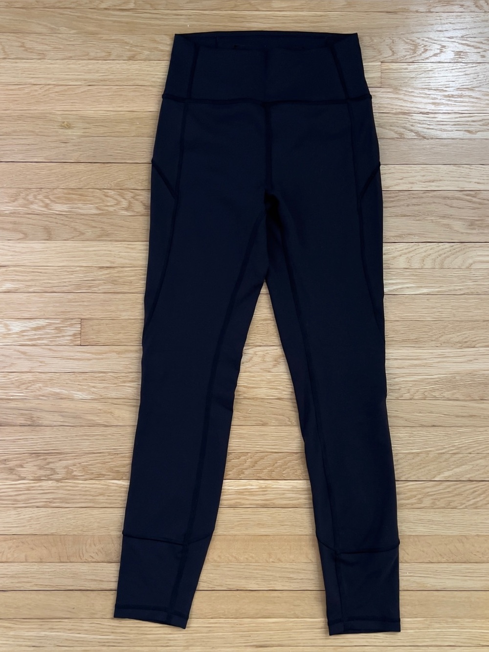 Lululemon Leggings, Black, Size 4, Side Hip Pockets, 25.5” Inseam